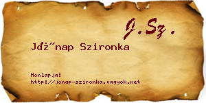 Jónap Szironka névjegykártya